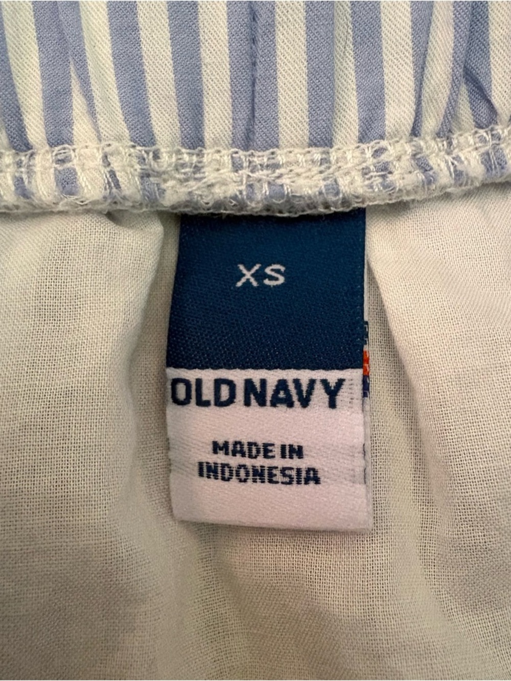 Poplin Bubble Skirt White Blue Old Navy Women’s XS Lined Striped Elastic Cotton - Picture 3 of 8